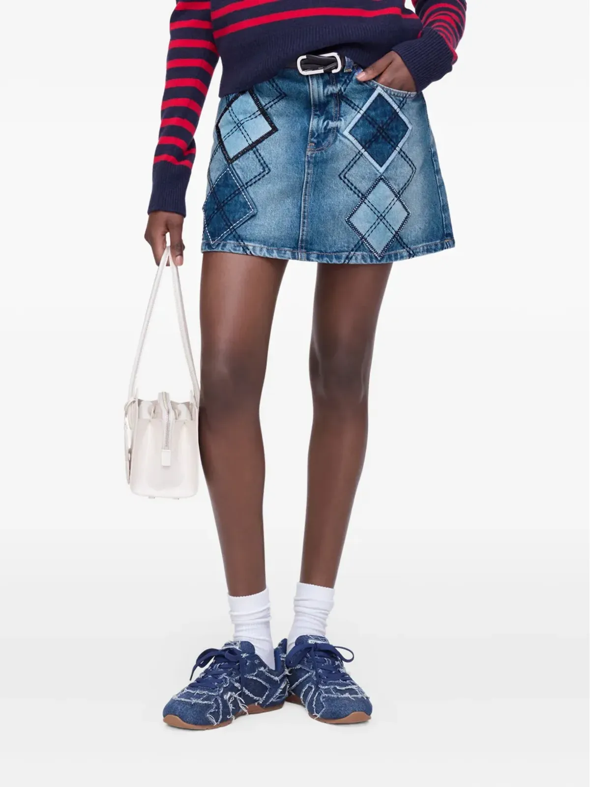 Marc Jacobs パッチワークデニムスカート - ブルー - 画像4