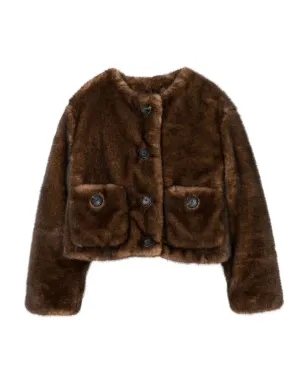 Marc Jacobs パッチポケット フェイクファージャケット ブラウン - サムネイル1