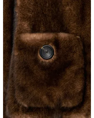 Marc Jacobs パッチポケット フェイクファージャケット ブラウン - サムネイル5