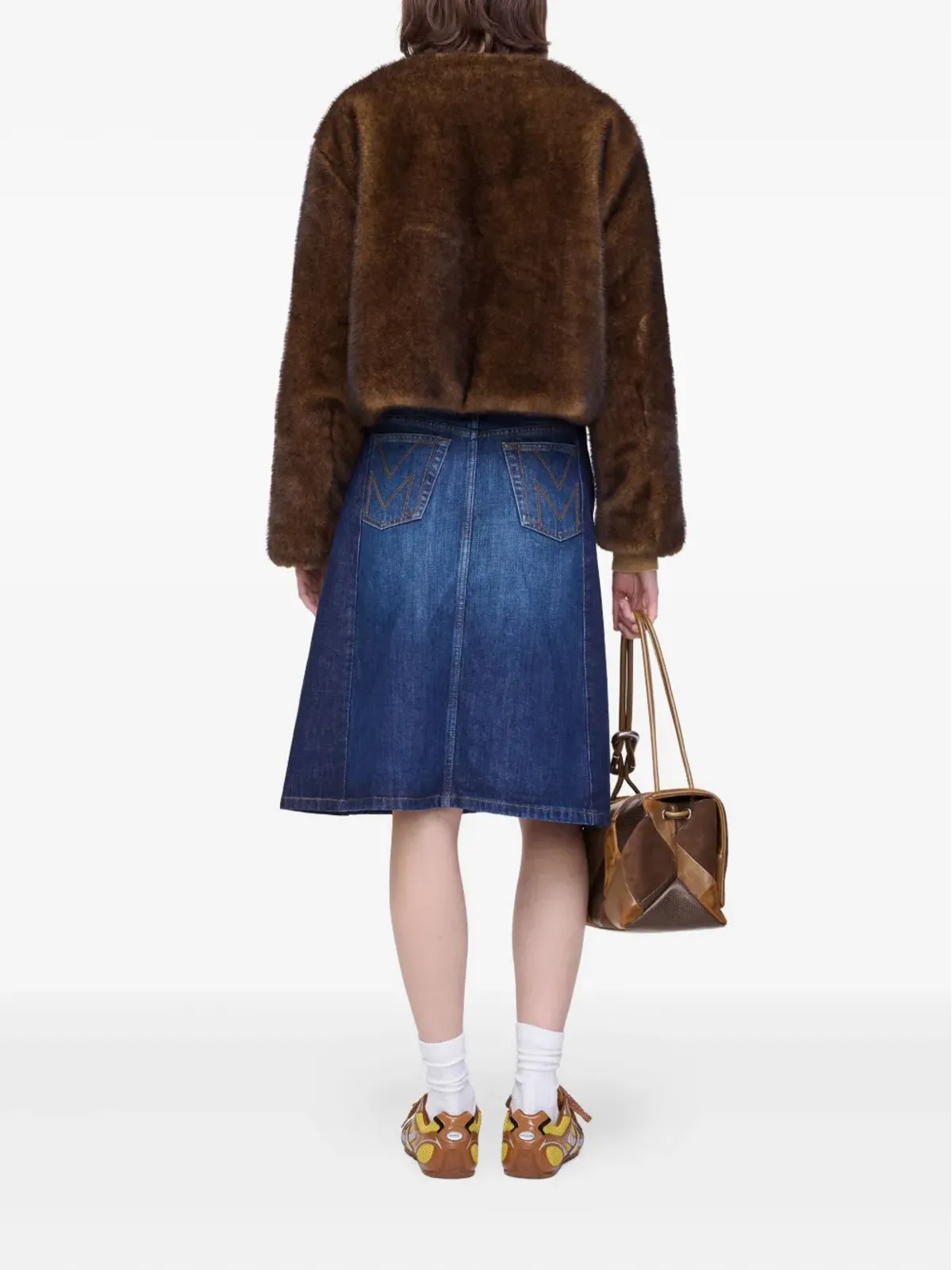 Marc Jacobs パッチポケット フェイクファージャケット ブラウン - 画像4
