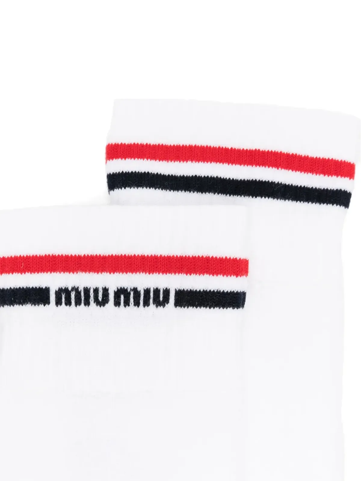 Miu Miu ストライプディテールソックス - 画像2