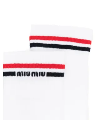 Miu Miu ストライプディテールソックス - サムネイル2