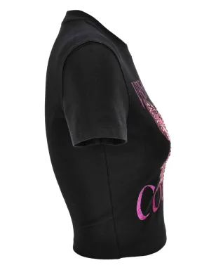 Versace Jeans Couture 蝶モチーフクリスタル装飾クロップドトップ - サムネイル3