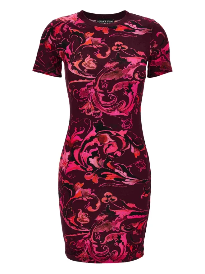 Versace Jeans Couture Versace Jeans Couture フローラルプリント半袖ミニドレスの商品画像