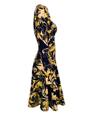 Versace Jeans Couture バロッコプリント フレアミニドレス - ブラック - サムネイル2
