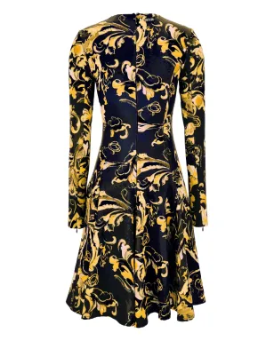 Versace Jeans Couture バロッコプリント フレアミニドレス - ブラック - サムネイル3