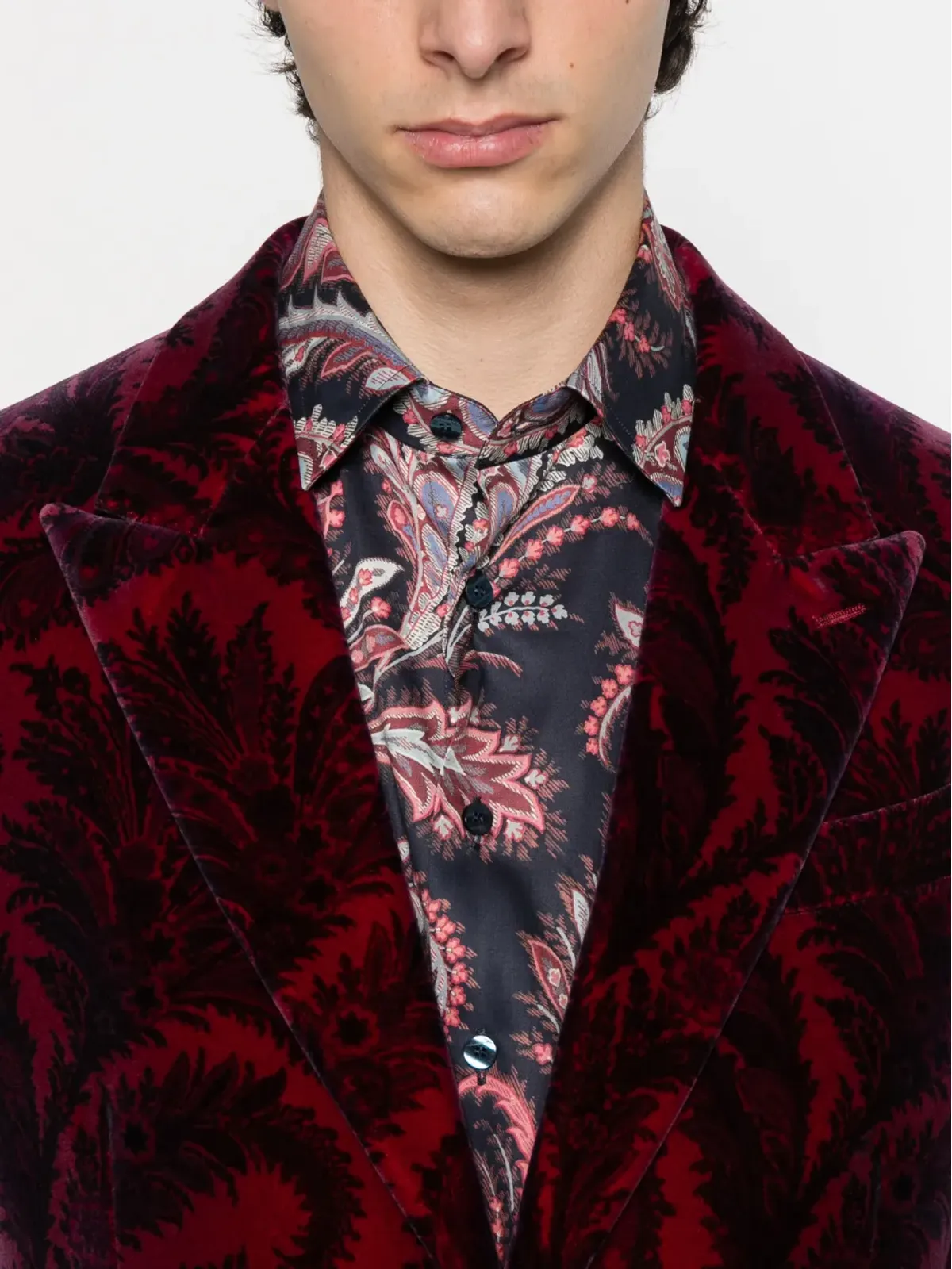ETRO ペイズリーベルベットブレザー - 画像5