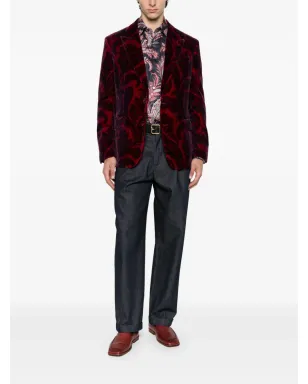 ETRO ペイズリーベルベットブレザー - サムネイル2