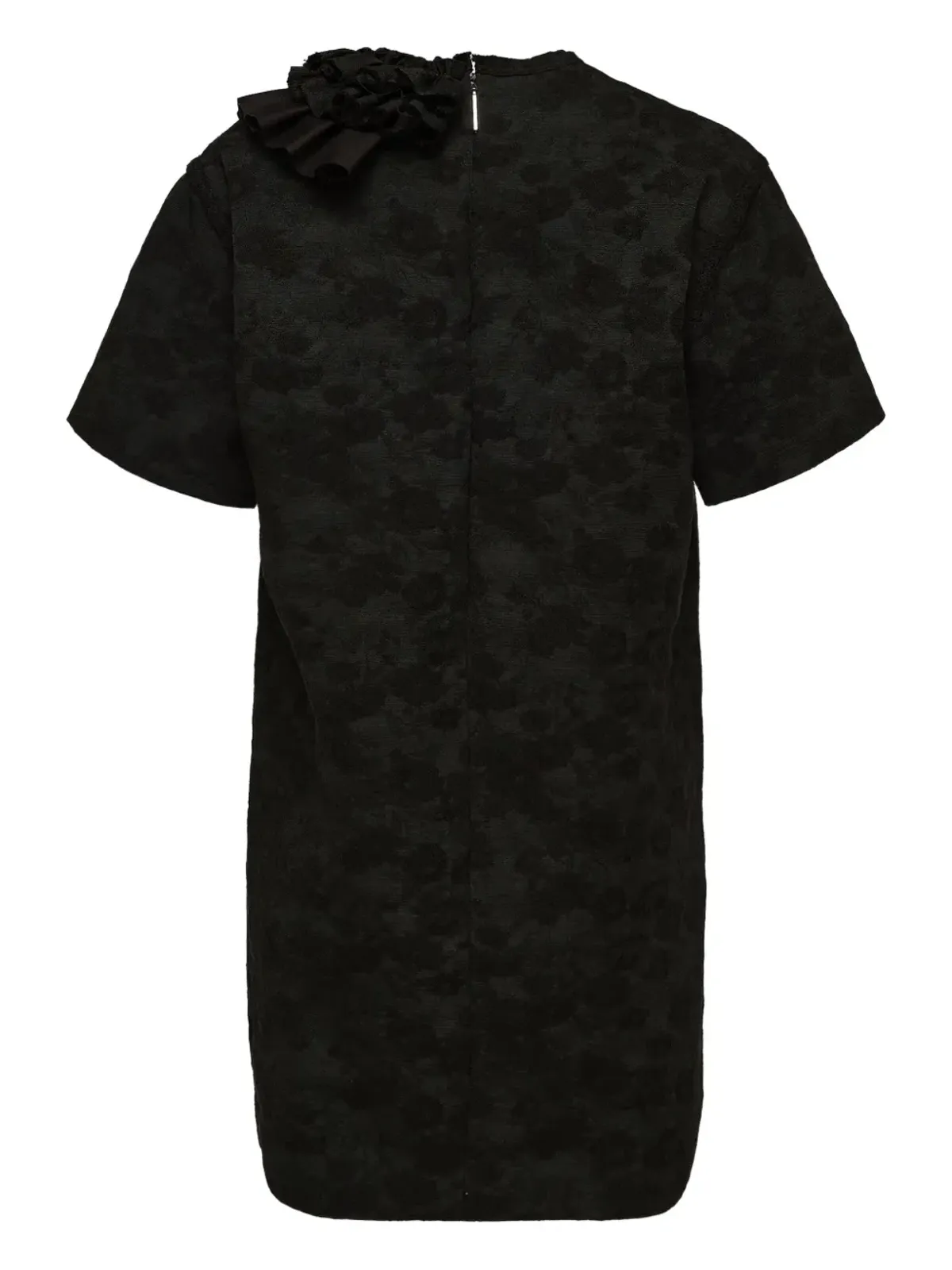 MSGM 花柄プリント フリルミニドレス - ブラック - 画像2