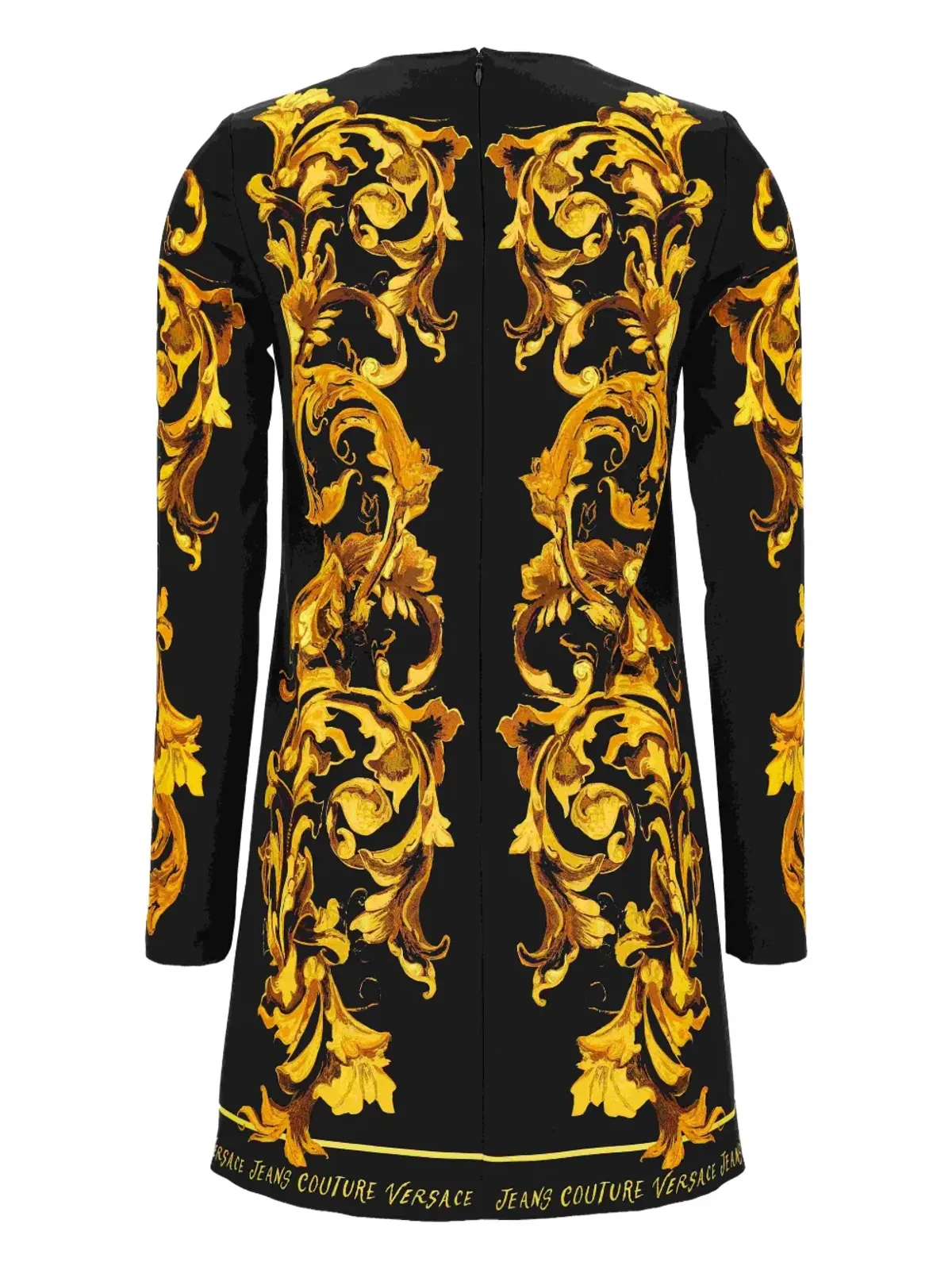 Versace Jeans Couture バロック柄長袖ミディドレス ブラック - 画像2