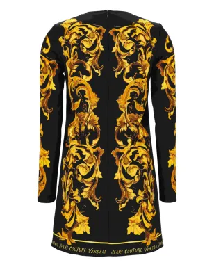 Versace Jeans Couture バロック柄長袖ミディドレス ブラック - サムネイル2
