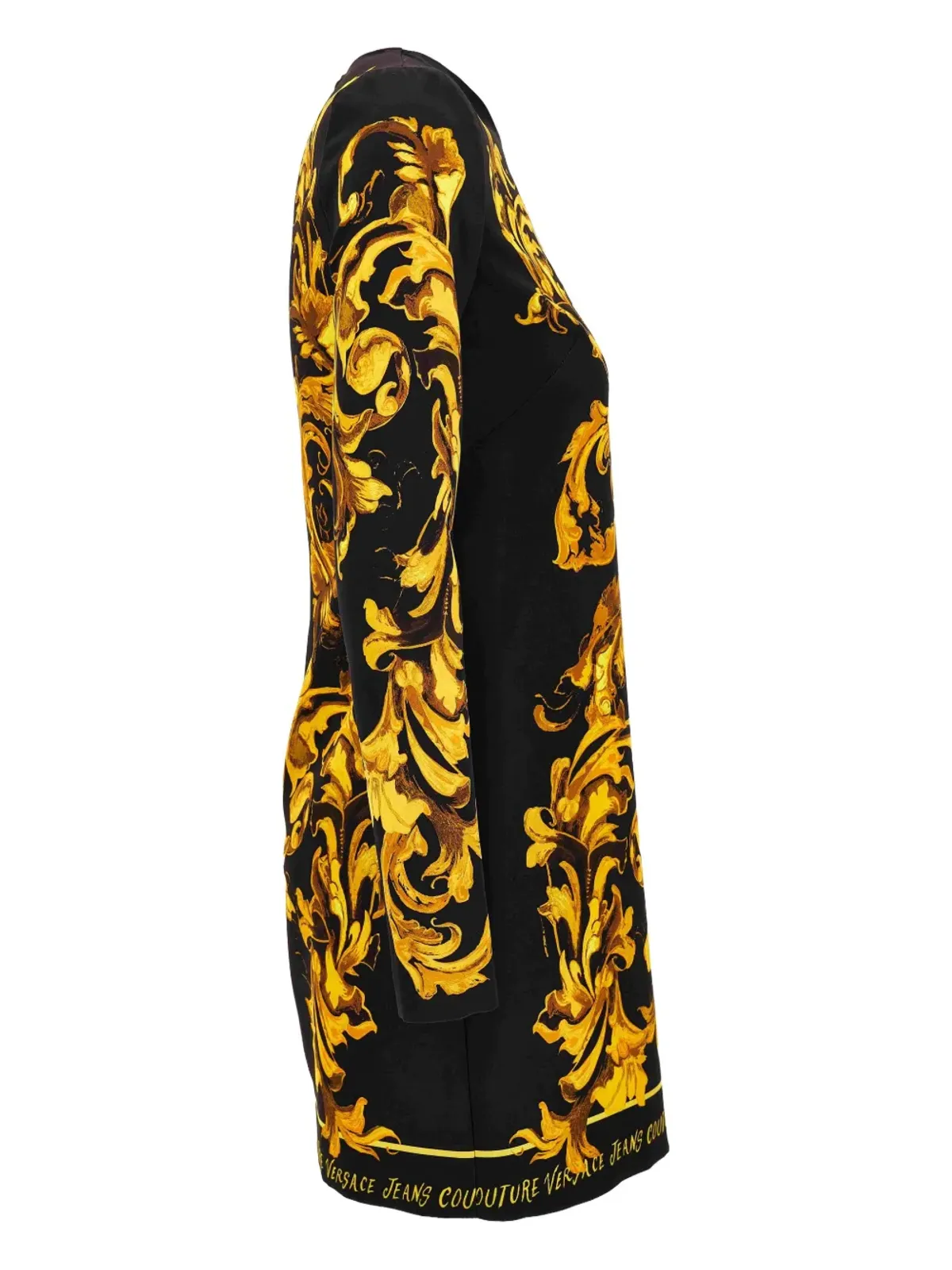 Versace Jeans Couture バロック柄長袖ミディドレス ブラック - 画像3