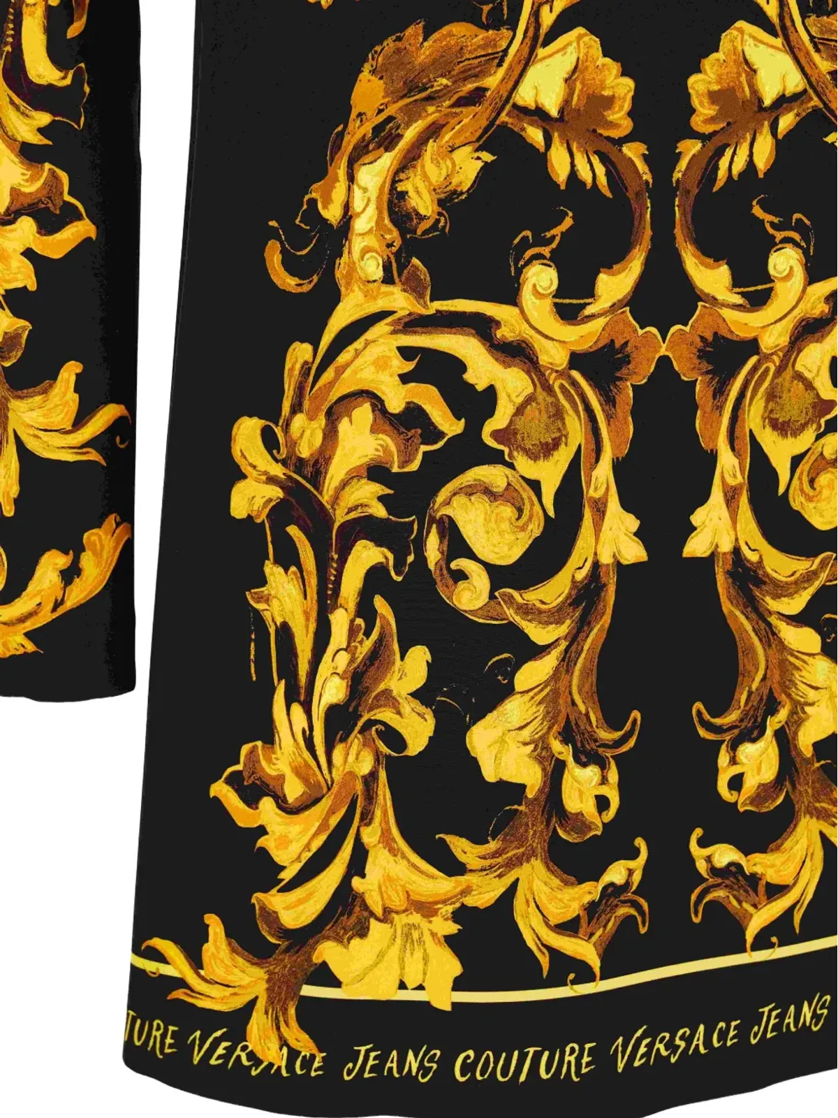 Versace Jeans Couture バロック柄長袖ミディドレス ブラック - 画像4