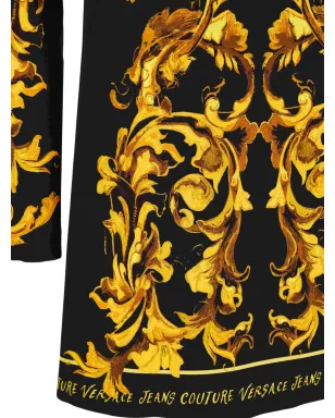 Versace Jeans Couture バロック柄長袖ミディドレス ブラック - サムネイル4