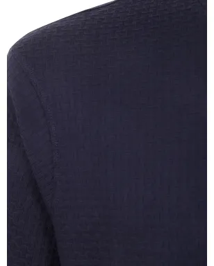 Emporio Armani テクスチャードコットンTシャツ - ブルー - サムネイル3