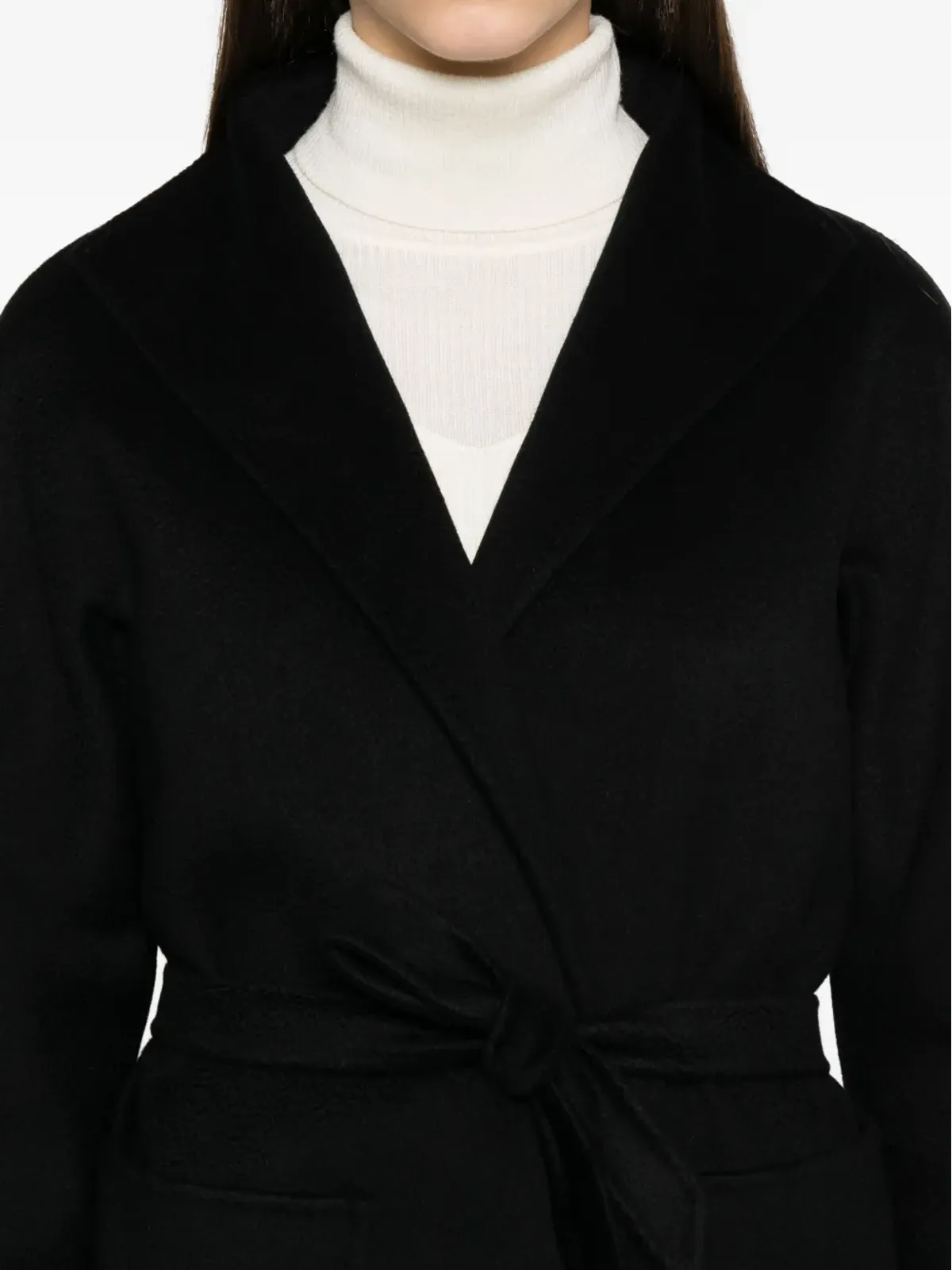Max Mara ベルテッドラップカシミアコート - 画像5