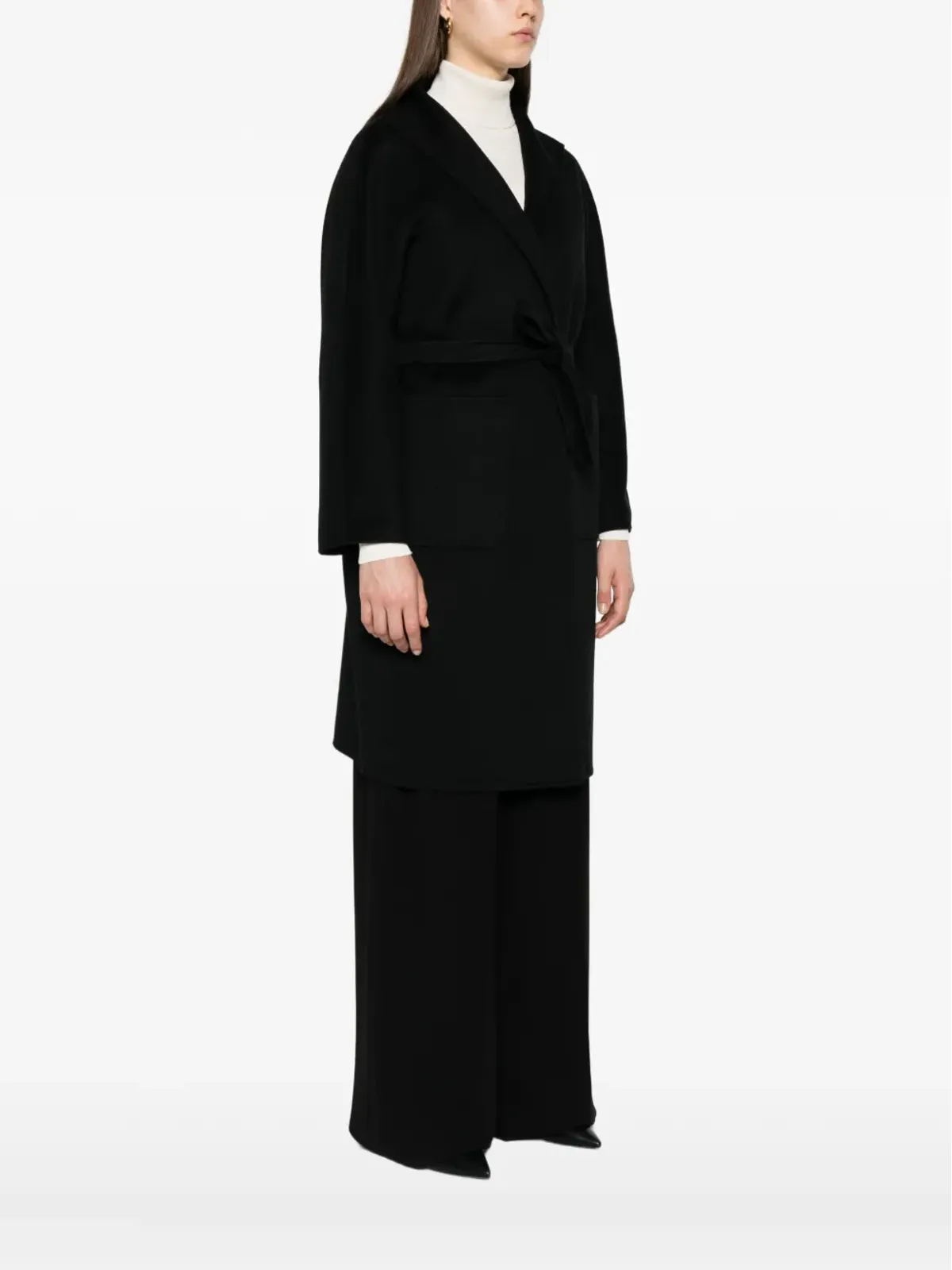 Max Mara ベルテッドラップカシミアコート - 画像3