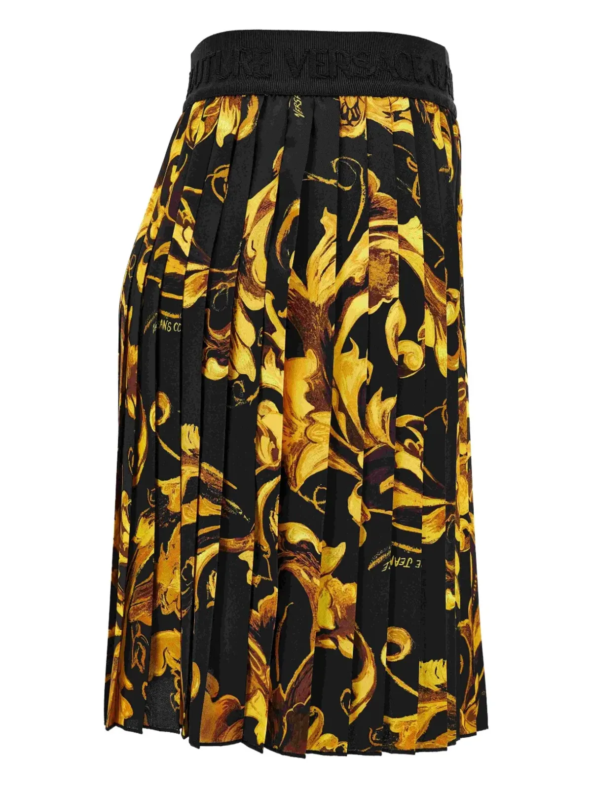 Versace Jeans Couture バロック柄プリーツミニスカート - ブラック - 画像3