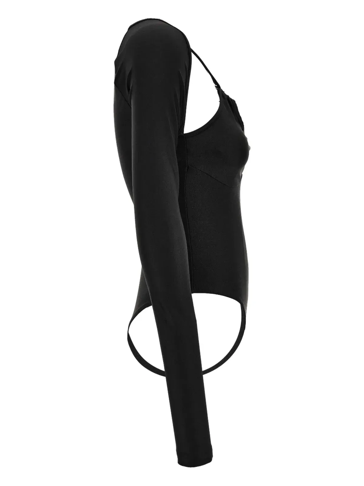 Versace Jeans Couture キーホール長袖ボディスーツ（ブラック） - 画像3