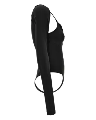 Versace Jeans Couture キーホール長袖ボディスーツ（ブラック） - サムネイル3