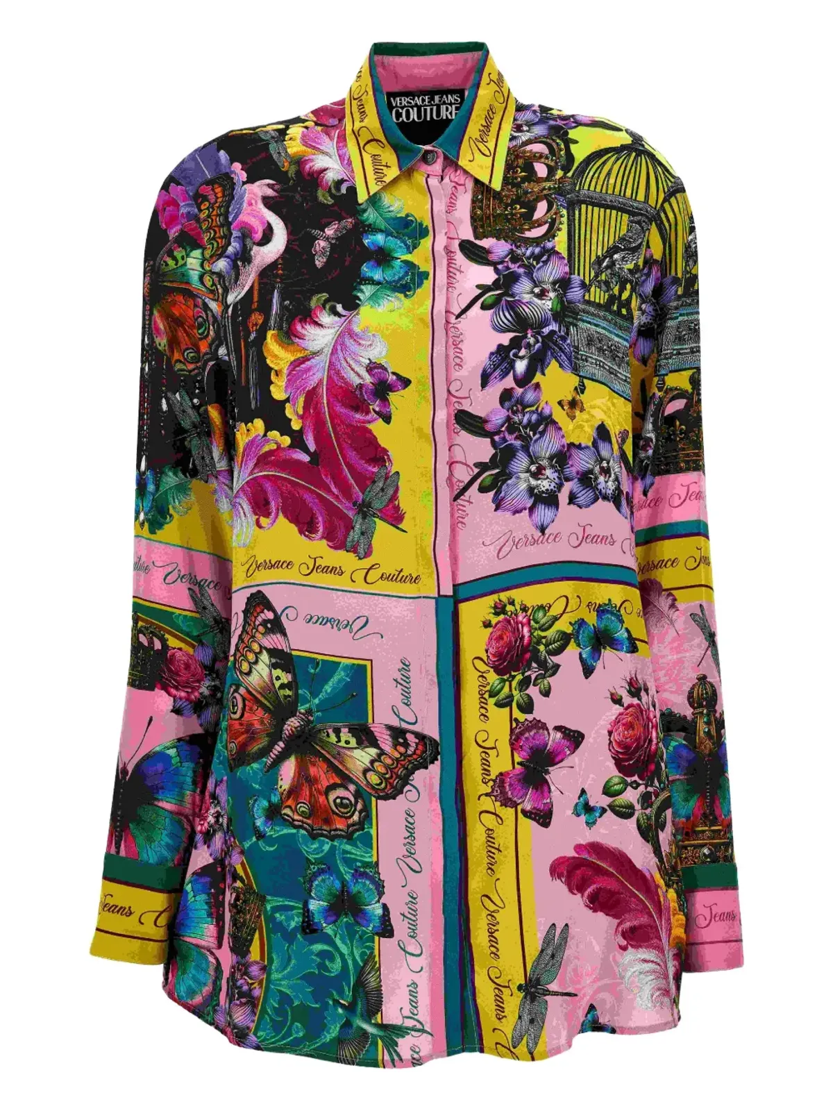 Versace Jeans Couture 蝶柄プリントのパネルシャツ - 画像1