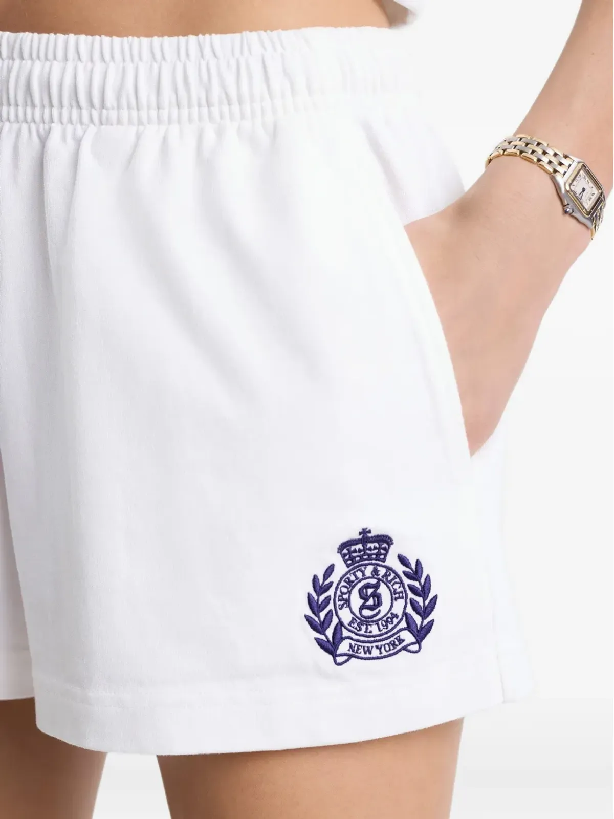 Sporty & Rich H&W刺繍ショーツ - 画像4