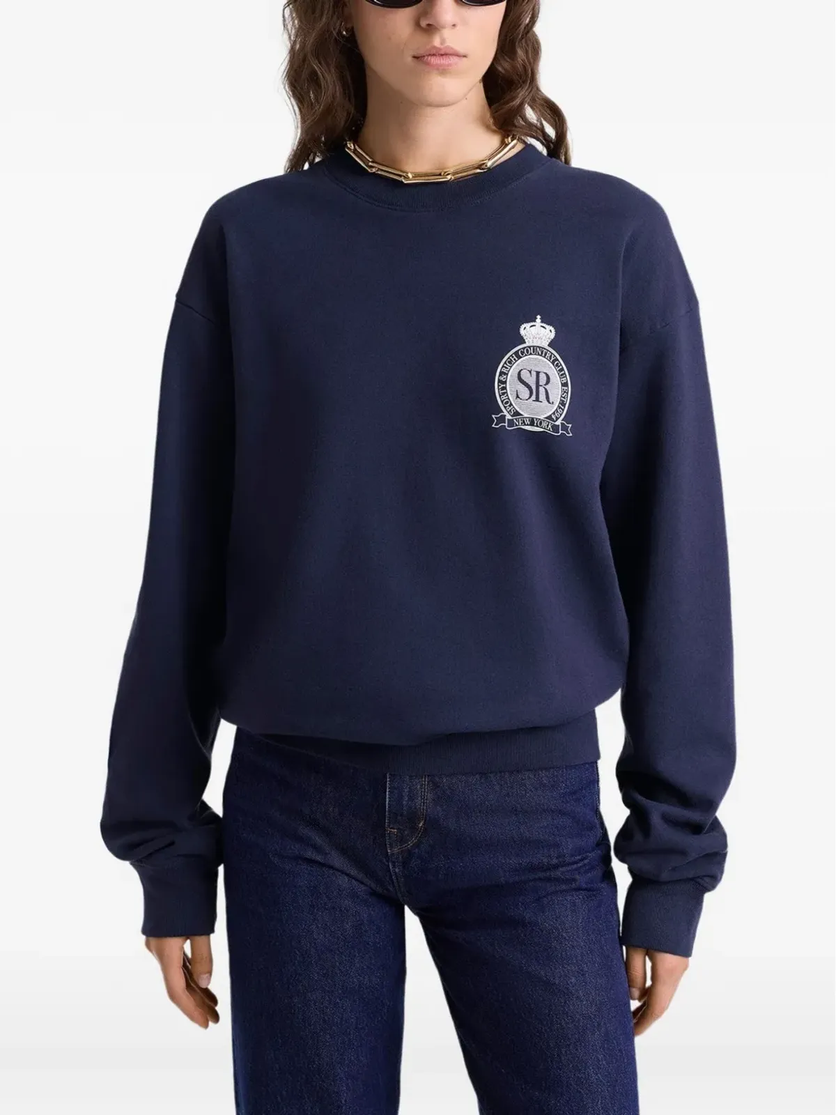 Sporty & Rich ロイヤルクラブ crest 刺繍 スウェットシャツ - 画像3