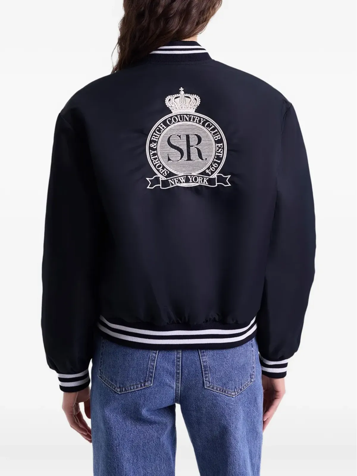Sporty & Rich ロイヤルクラブ刺繍ボンバー ジャケット - 画像4