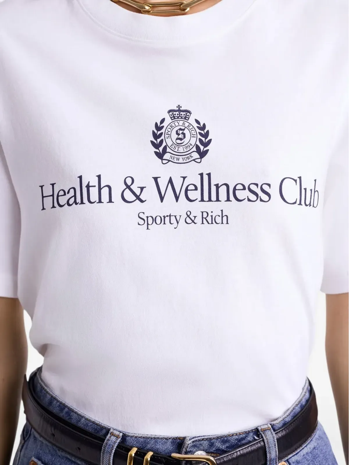 Sporty & Rich H&Wロゴ入りTシャツ - 画像5