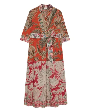 Pierre-Louis Mascia Diomedes ペイズリー柄ベルト付きドレス - Red - サムネイル1