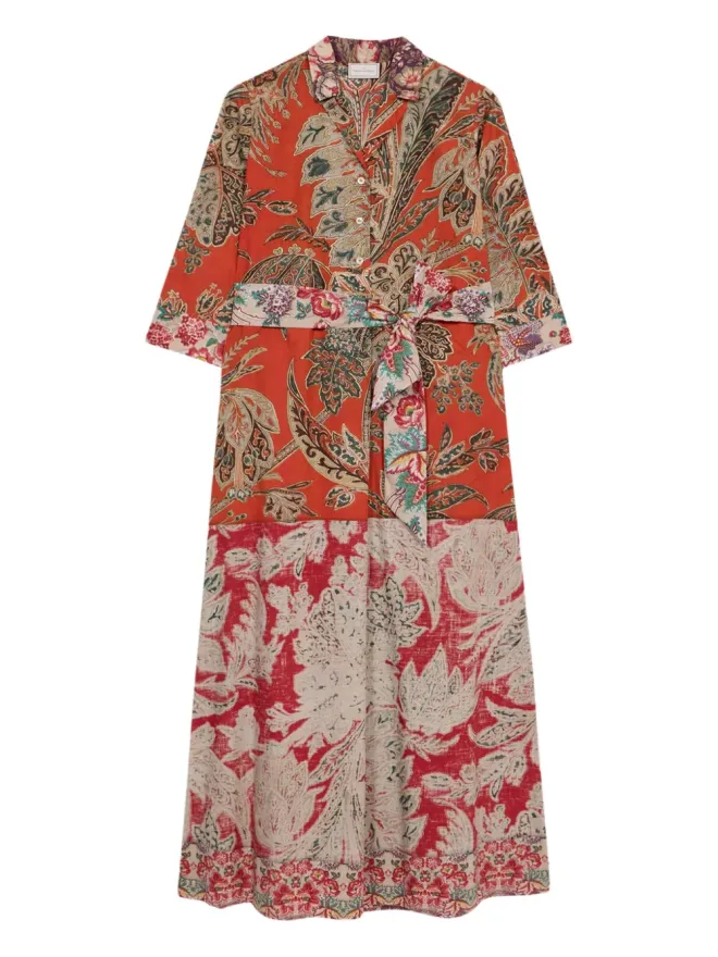 Pierre-Louis Mascia Pierre-Louis Mascia Diomedes ペイズリー柄ベルト付きドレス - Redの商品画像