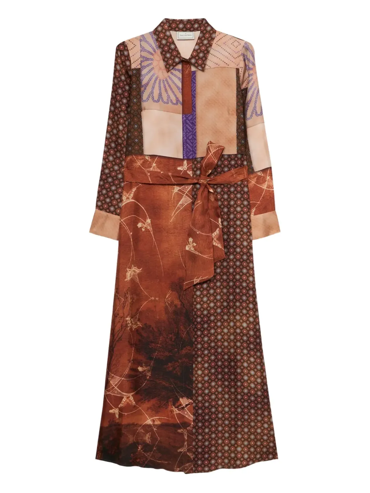 Pierre-Louis Mascia アロエ パッチワーク ベルト付き ドレス - 画像1