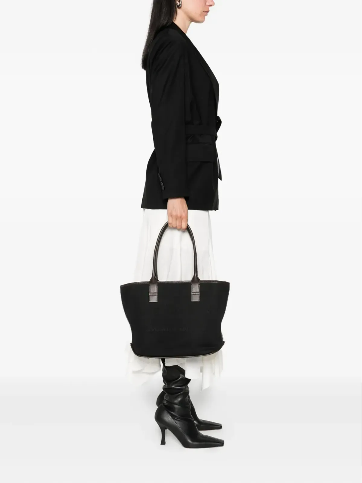 Hogan Script Shopping レザー・トリム トートバッグ - 画像2