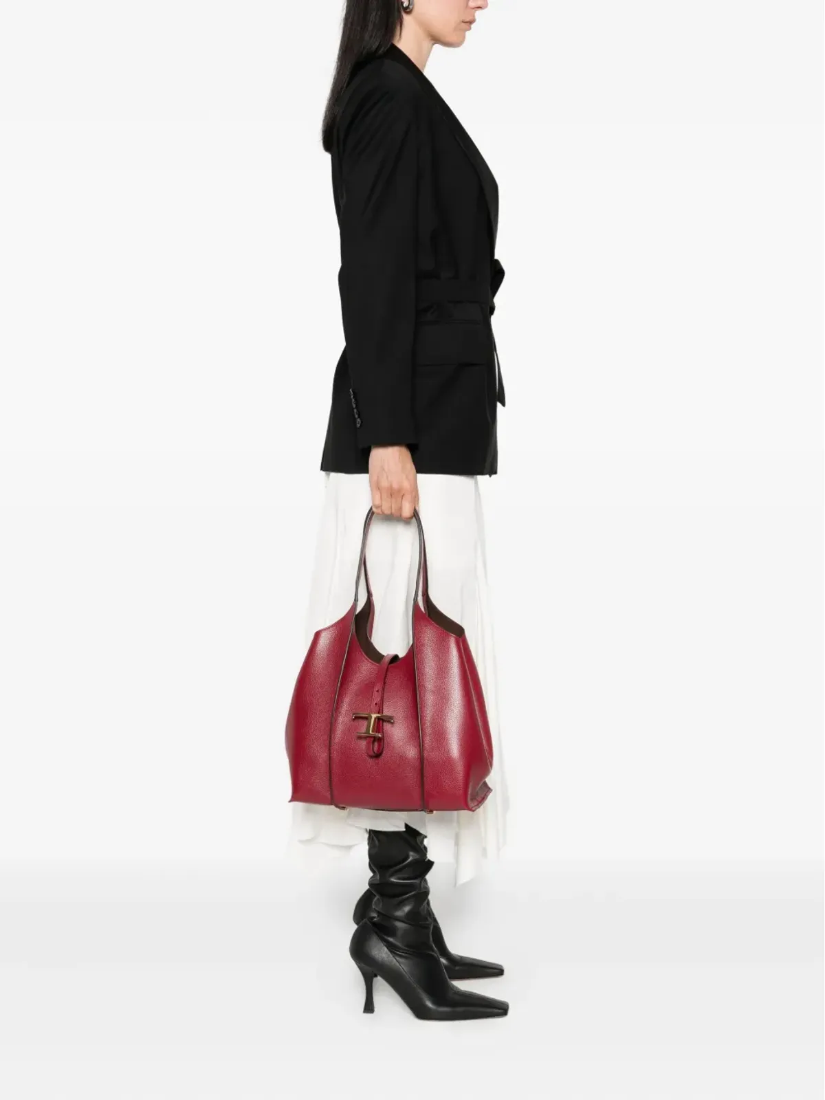 Tod's タイムレス T-barクラスプ レザートートバッグ - 画像2