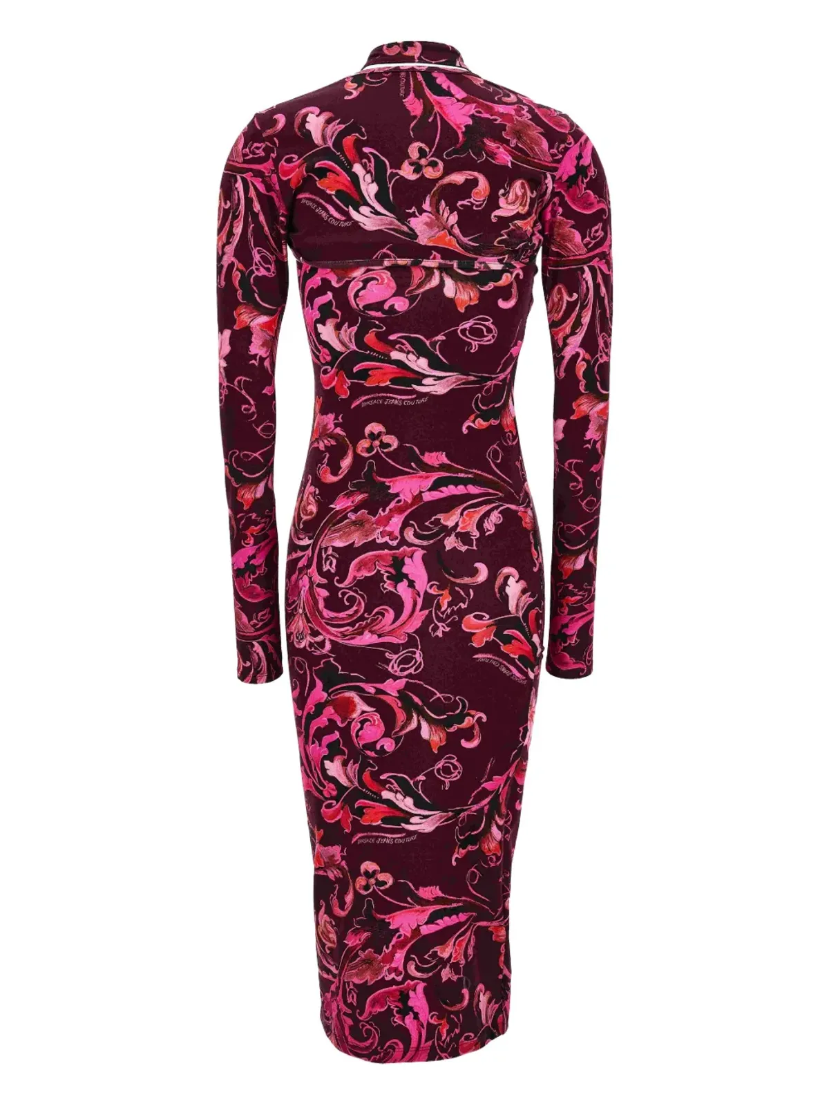 Versace Jeans Couture 花柄プリントのカットアウト ミディドレス - ピンク - 画像2