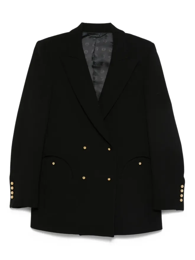 Blazé Milano Blazé Milano ダブルブレストVネックブレザー ブラックの商品画像