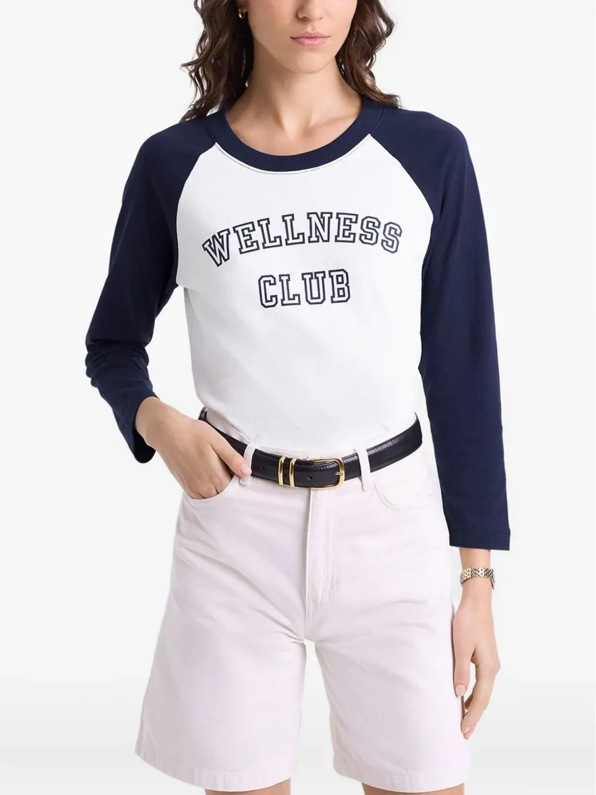 Sporty & Rich Wellness Club three-quarter-sleeve top - Blue - 画像3