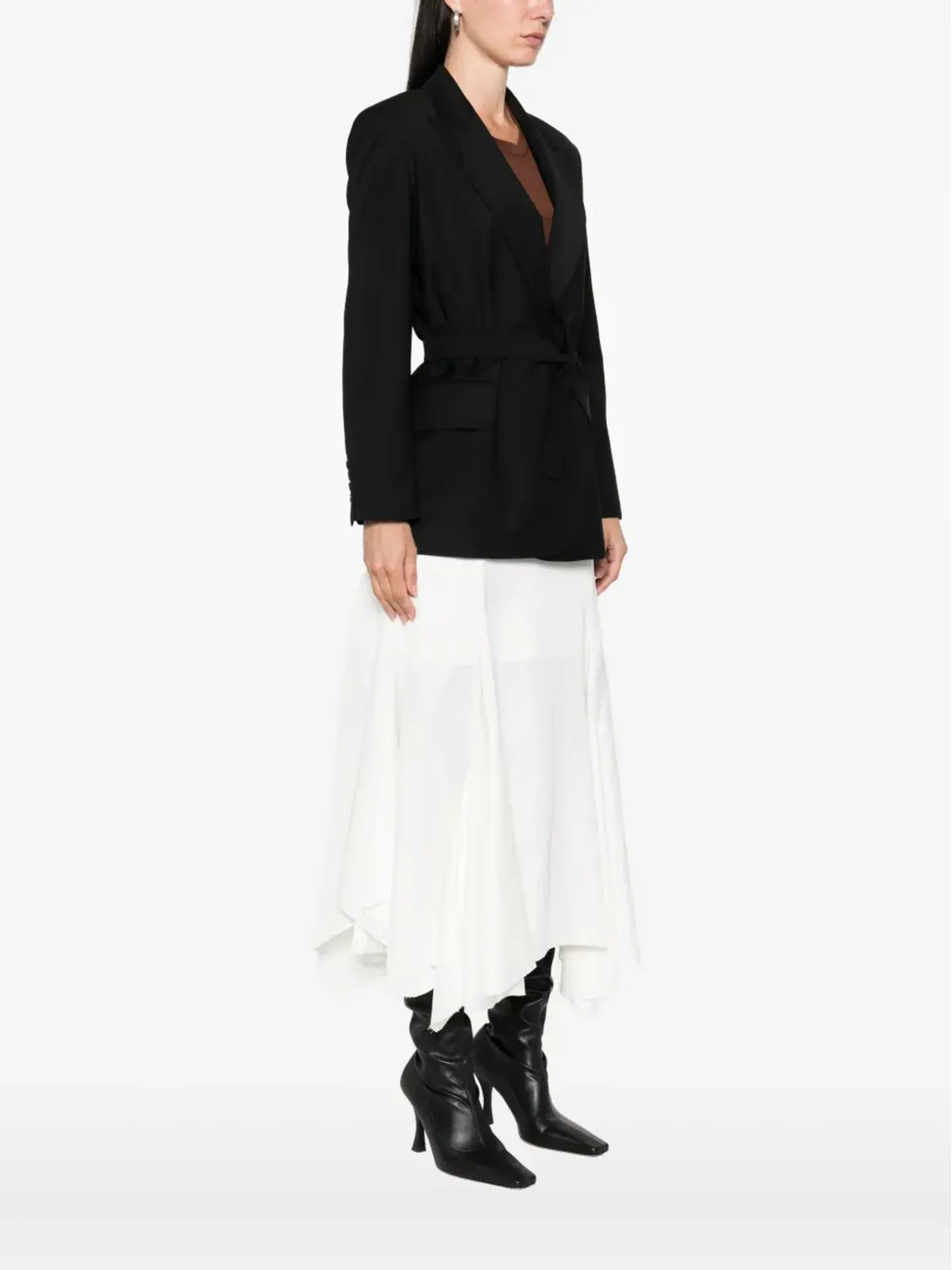 Max Mara ベルト付きラップジャケット（ブラック） - 画像3