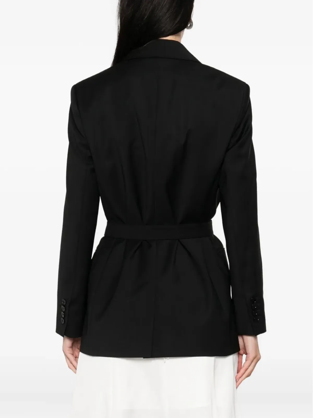 Max Mara ベルト付きラップジャケット（ブラック） - 画像4