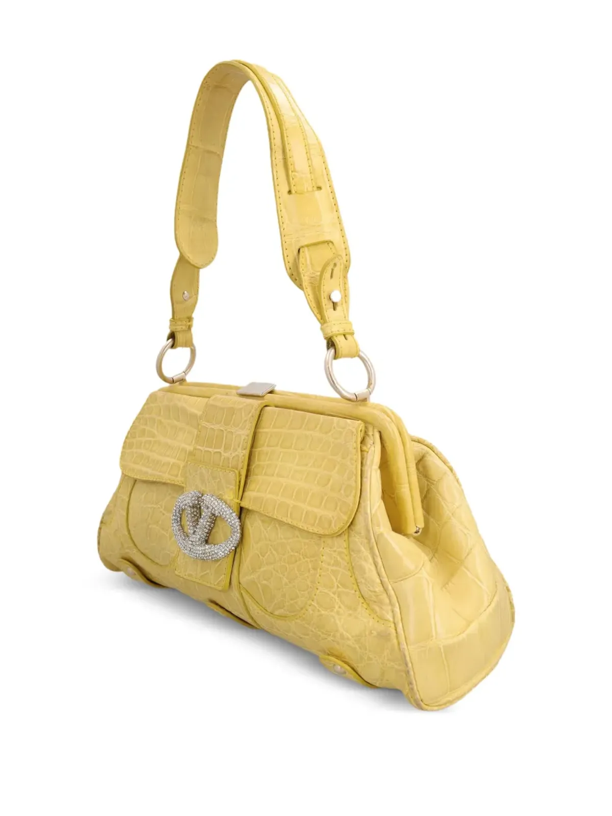 Valentino Garavani Pre-Owned ヴィンテージ クロコダイルエンボス ショルダーバッグ - 画像3