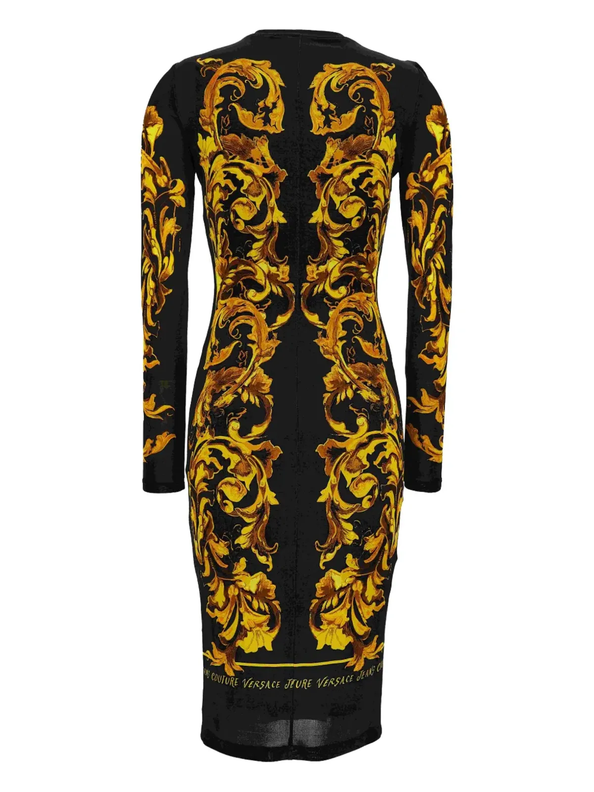 Versace Jeans Couture バロック風プリント ロングスリーブドレス - ブラック - 画像2