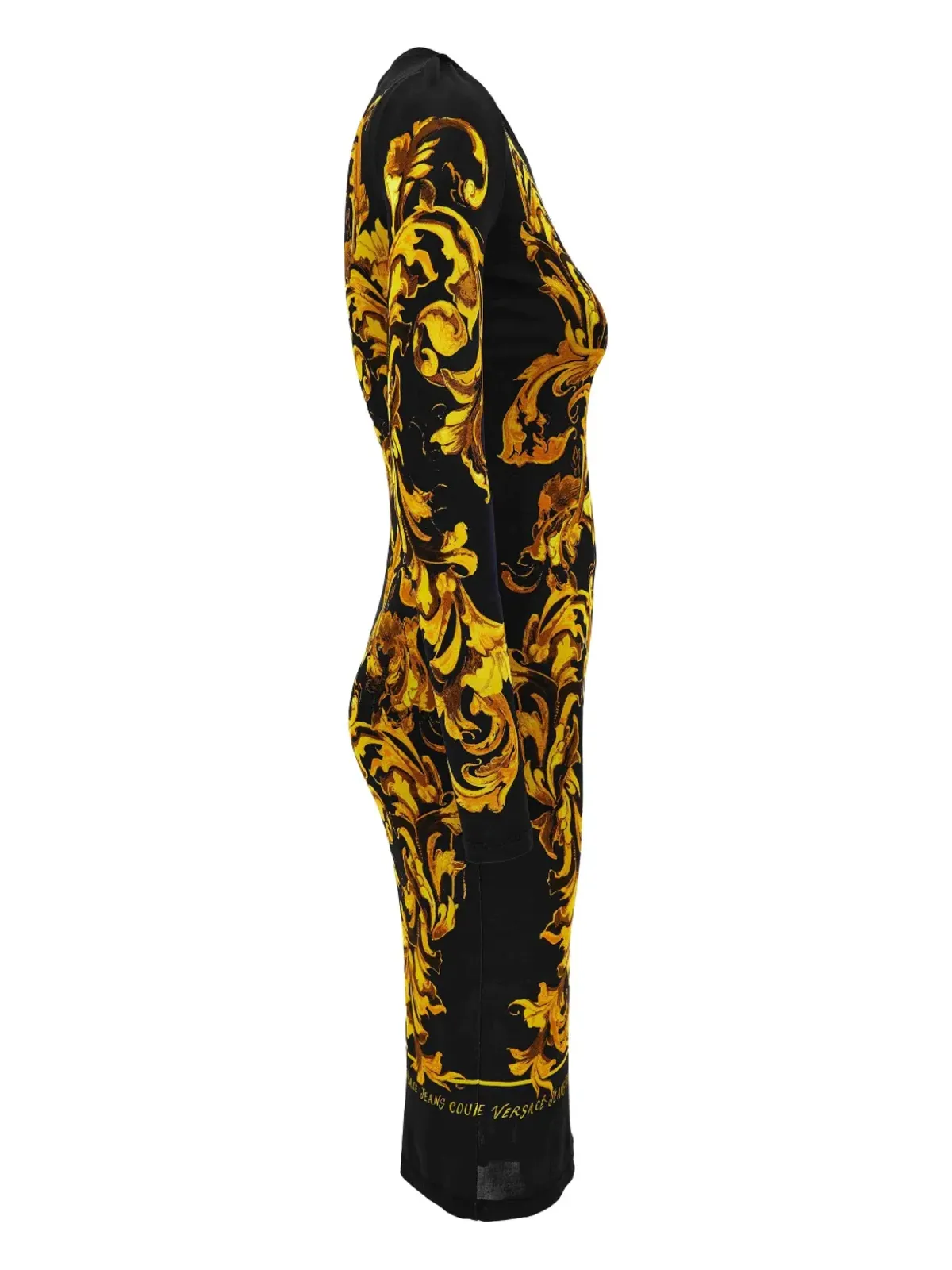 Versace Jeans Couture バロック風プリント ロングスリーブドレス - ブラック - 画像3