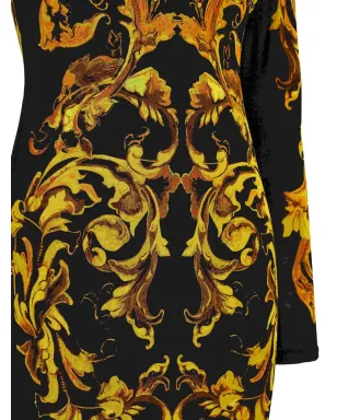 Versace Jeans Couture バロック風プリント ロングスリーブドレス - ブラック - サムネイル4