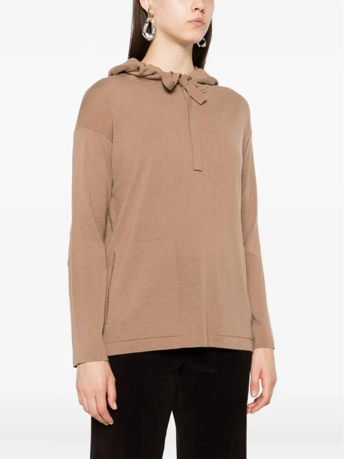 S Max Mara フード付きニットセーター - 画像3