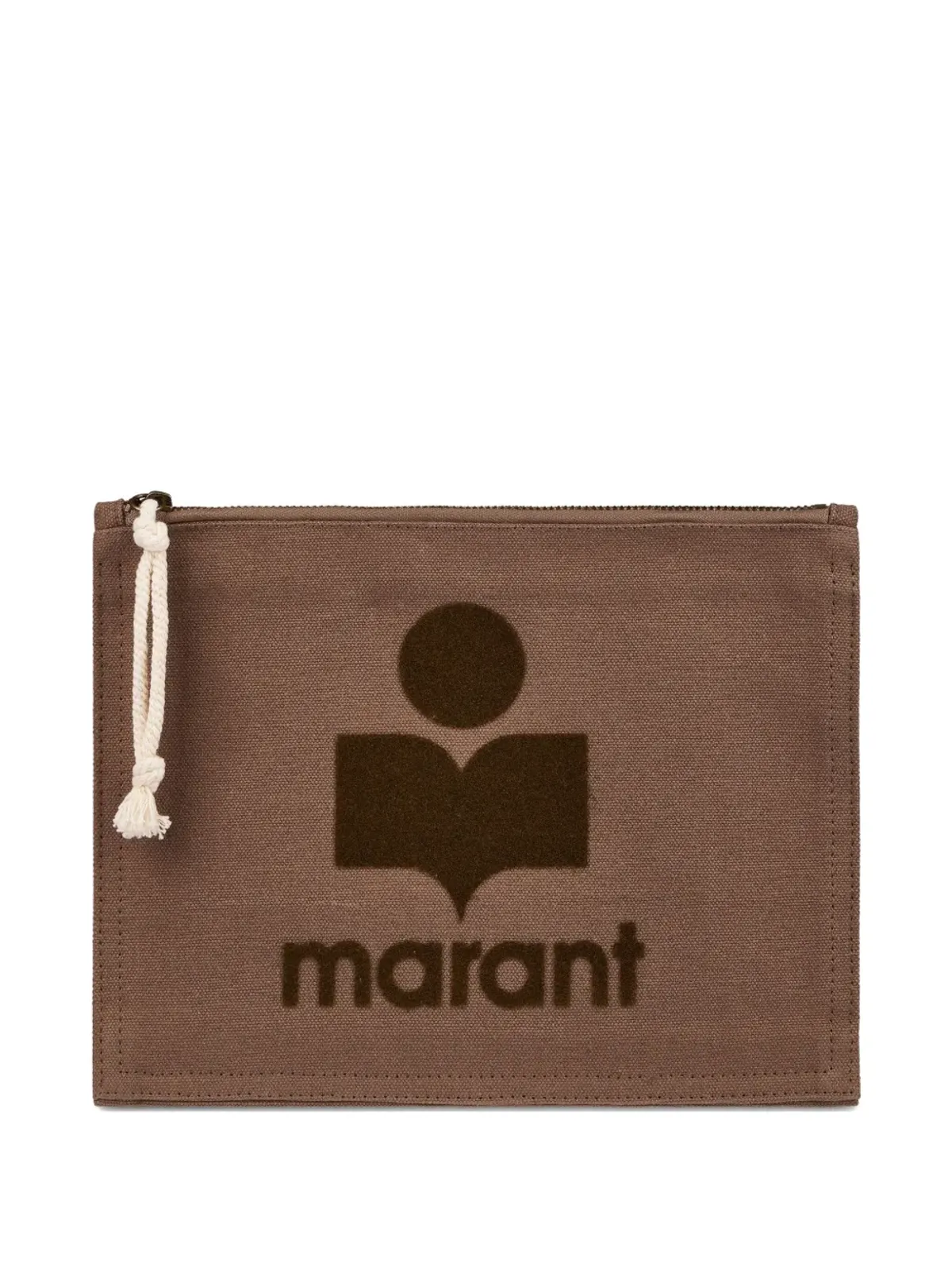 ISABEL MARANT small Netia cotton clutch bag - Brown - 画像1