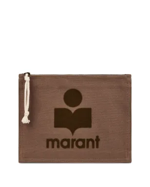 ISABEL MARANT small Netia cotton clutch bag - Brown - サムネイル1