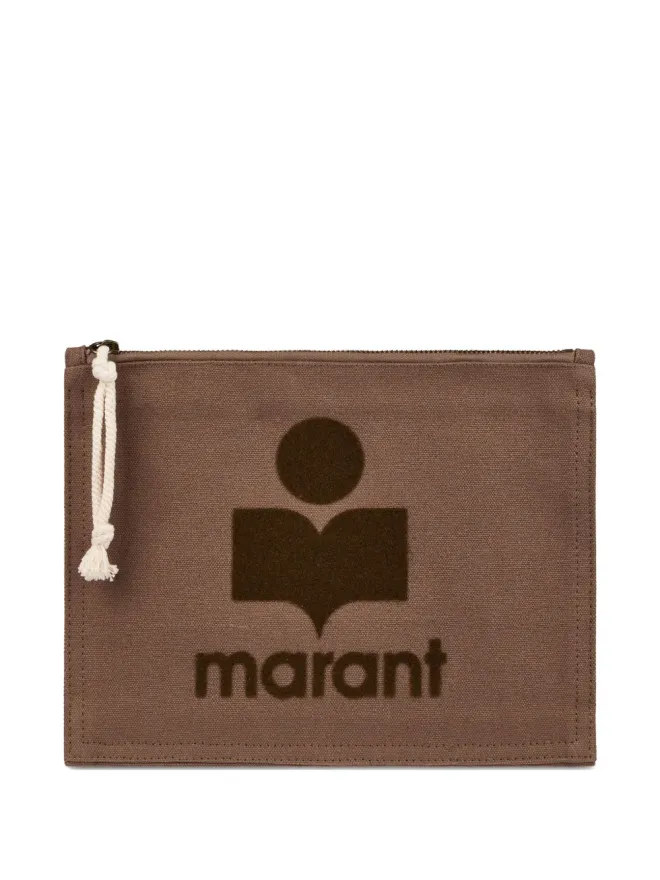 Isabel Marant ISABEL MARANT small Netia cotton clutch bag - Brownの商品画像