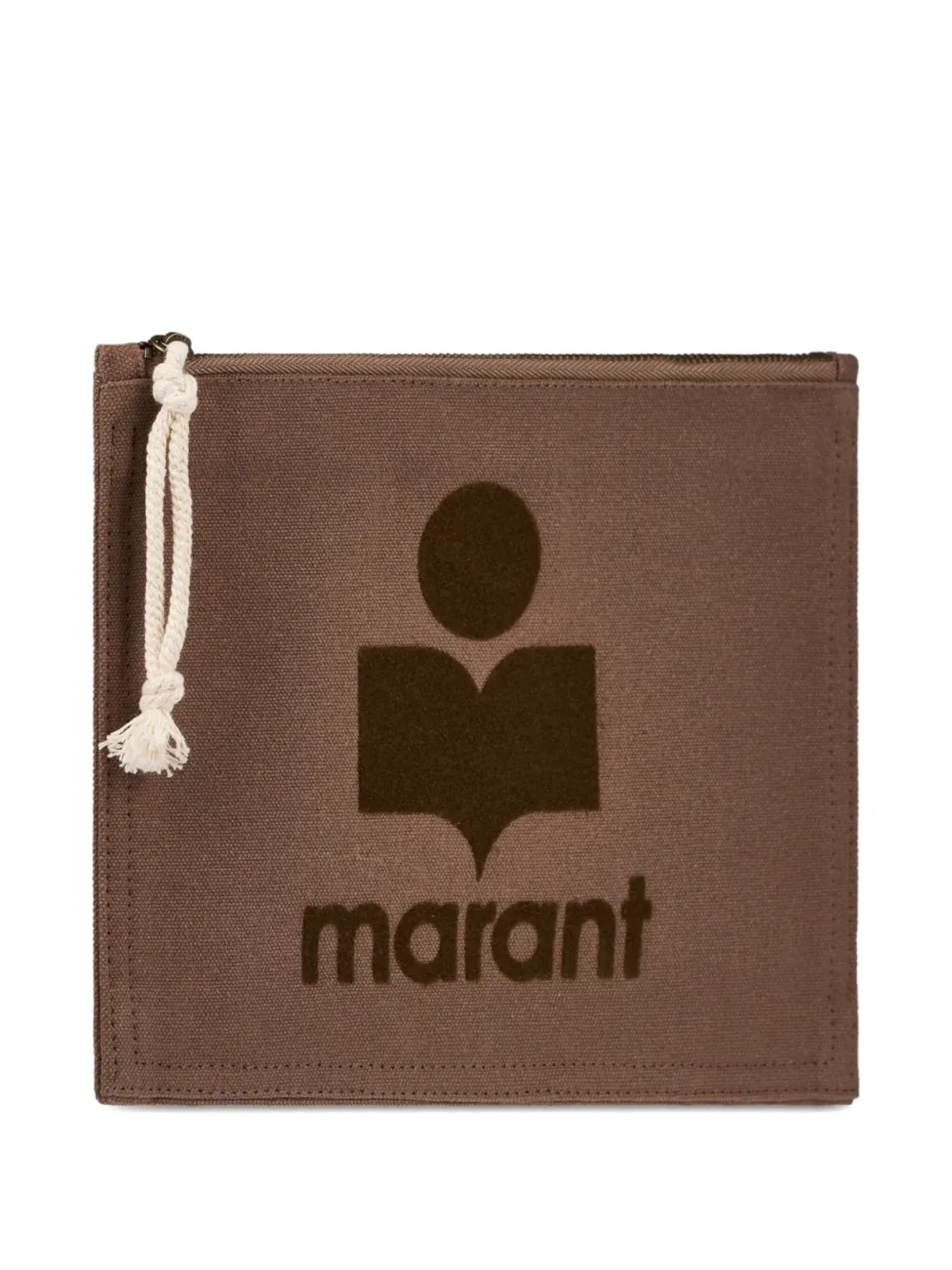 ISABEL MARANT small Netia cotton clutch bag - Brown - 画像3