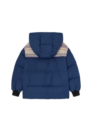 Missoni Kids zigzag-detail padded jacket - Blue - サムネイル2