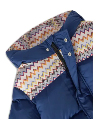 Missoni Kids zigzag-detail padded jacket - Blue - サムネイル3